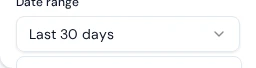 Date range filter — Dashboard