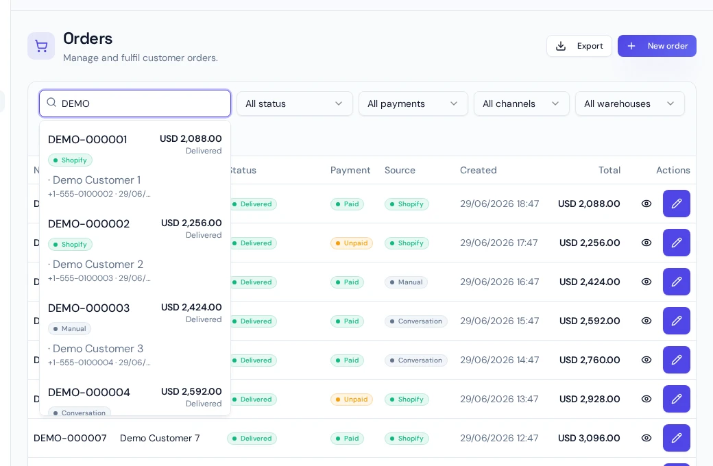 Search — Manual Orders
