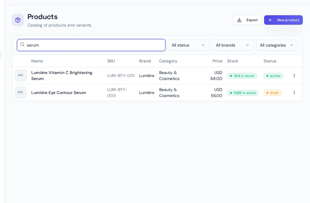 Search — Products & Variants